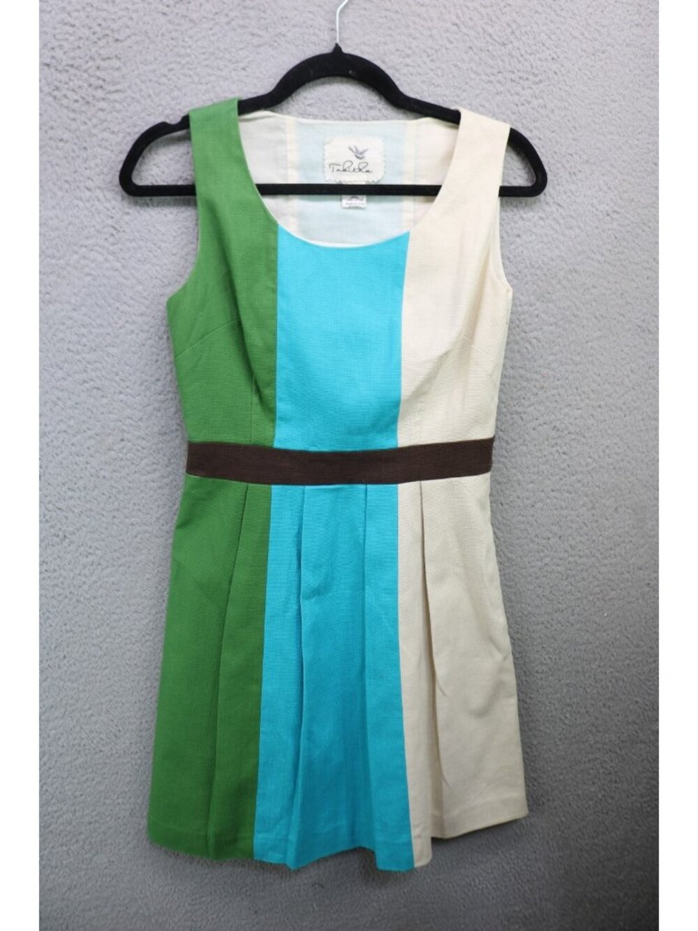 Tabitha Short Sleeve Colorblock Textured Dress-Size 2-Preppy-Office-Career